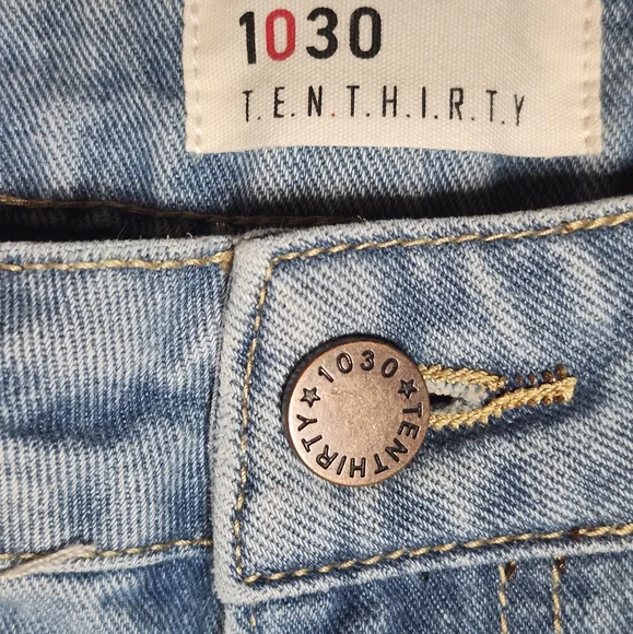 1030 T.E.N.T.H.I.R.T.Y Low Rise Wide Leg Frayed Denim Blue Jeans Size 1/25  NWT - Picture 6 of 14